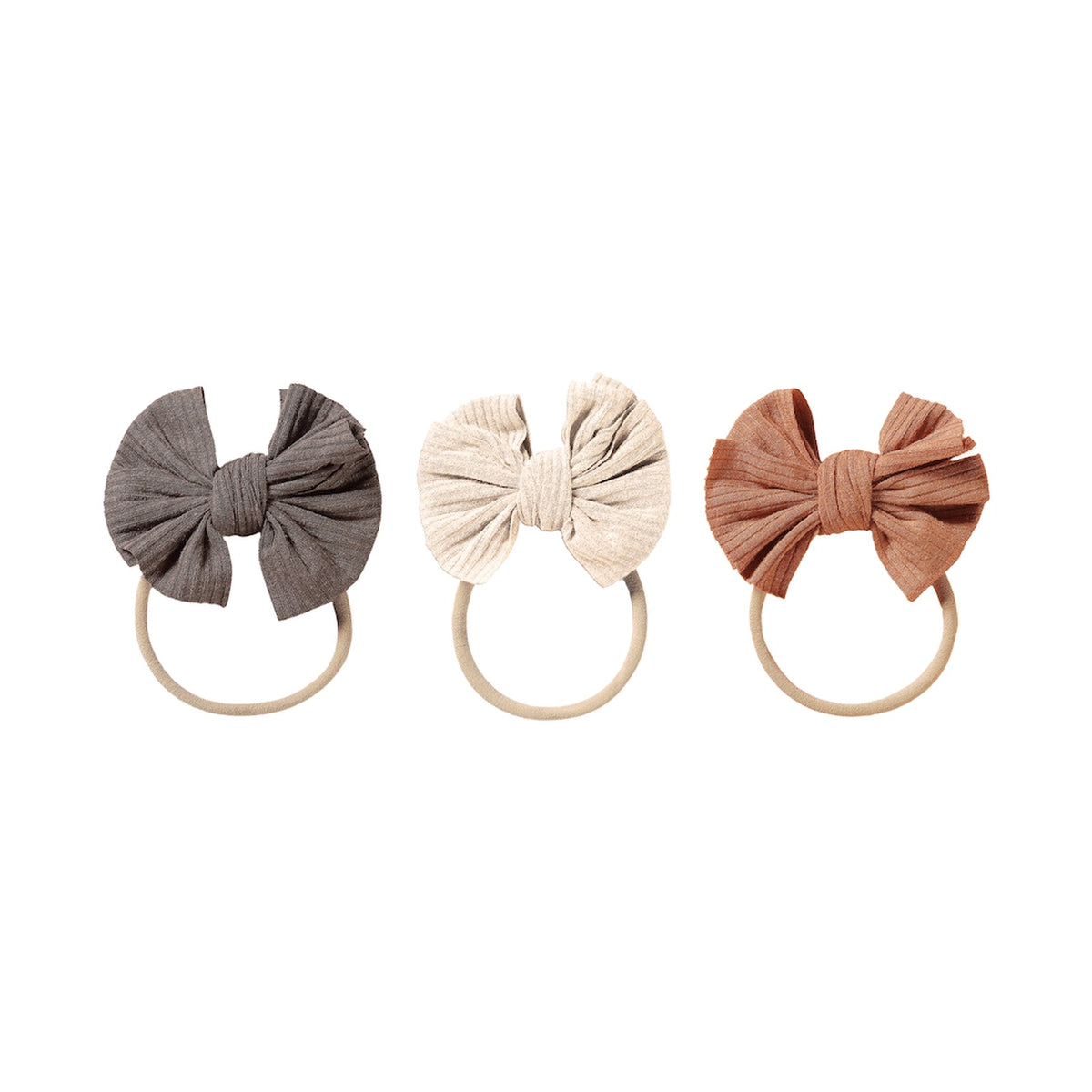 Echo Baby Bow Headbands - Set of 3 (Pebble, Amber, Stone)