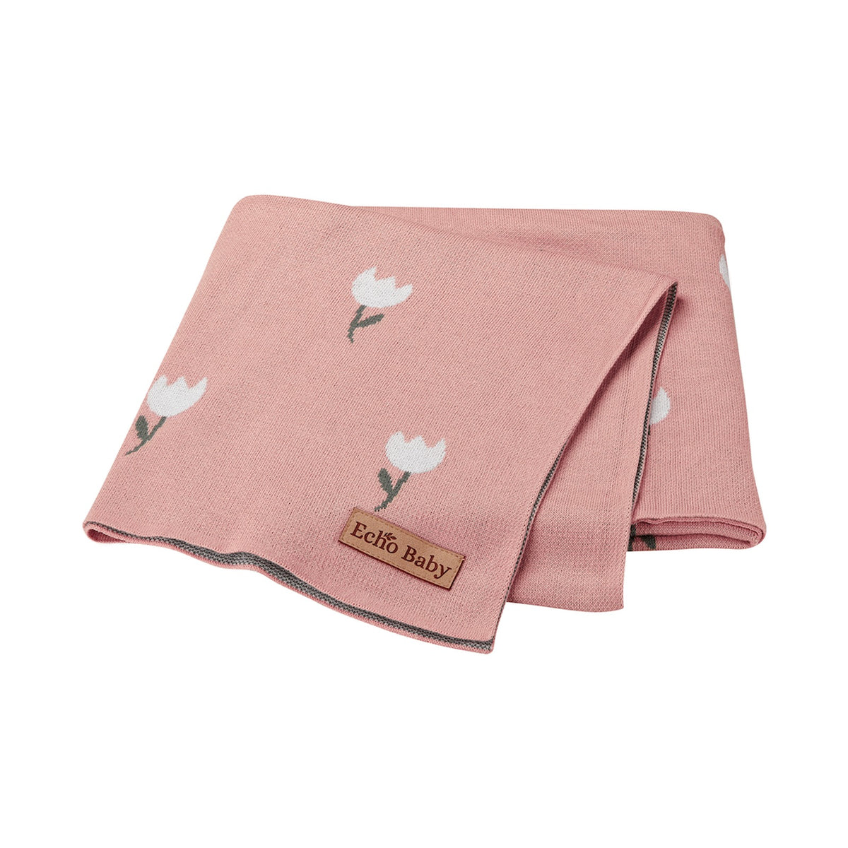Echo Baby Knitted Blanket - Rose Pattern (Pink)