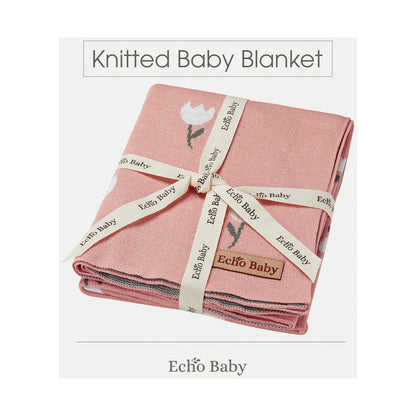 Echo Baby Knitted Blanket - Rose Pattern (Pink)