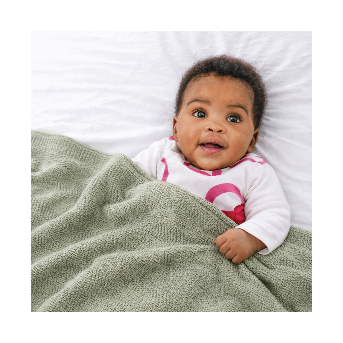 Echo Baby Knitted Baby Blanket - Sage