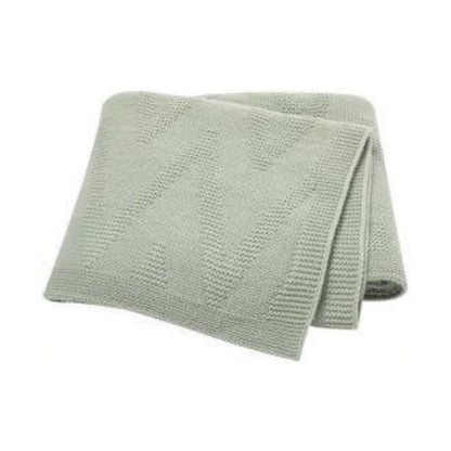 Echo Baby Knitted Baby Blanket - Sage