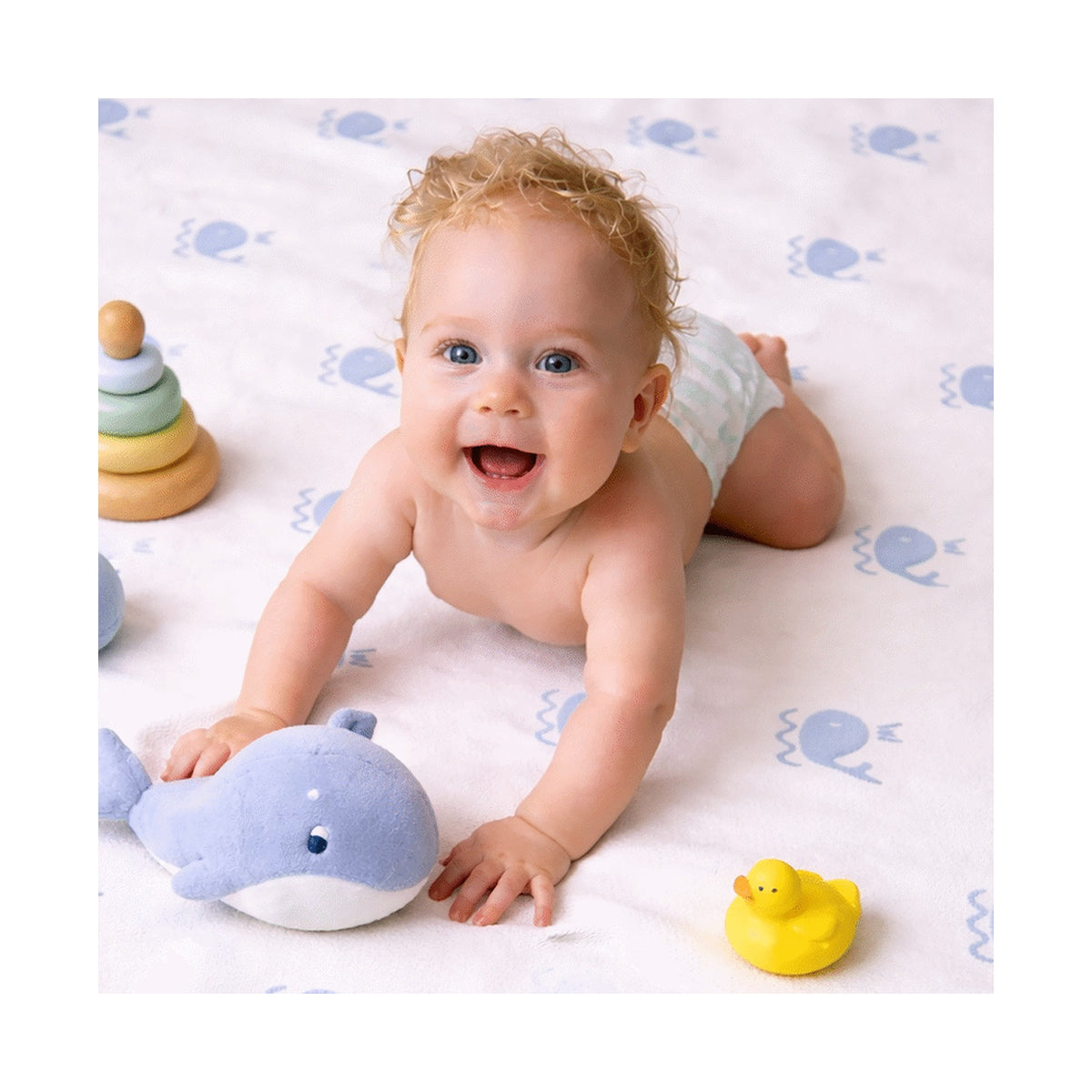 Echo Baby Knitted Blanket - Whale Pattern