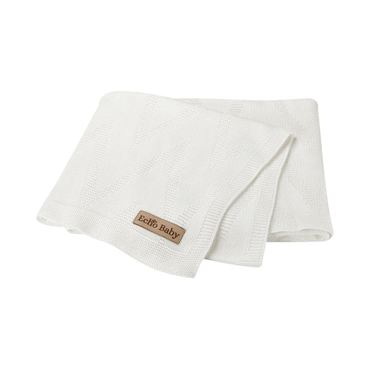 Echo Baby Knitted Baby Blanket - White