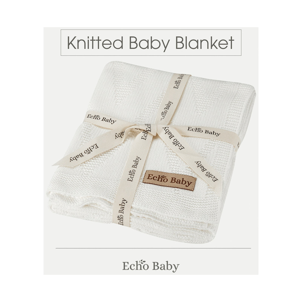 Echo Baby Knitted Baby Blanket - White