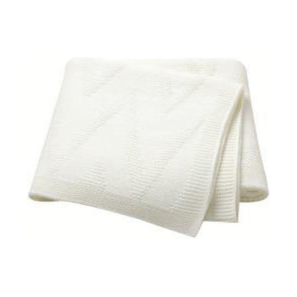 Echo Baby Knitted Baby Blanket - White