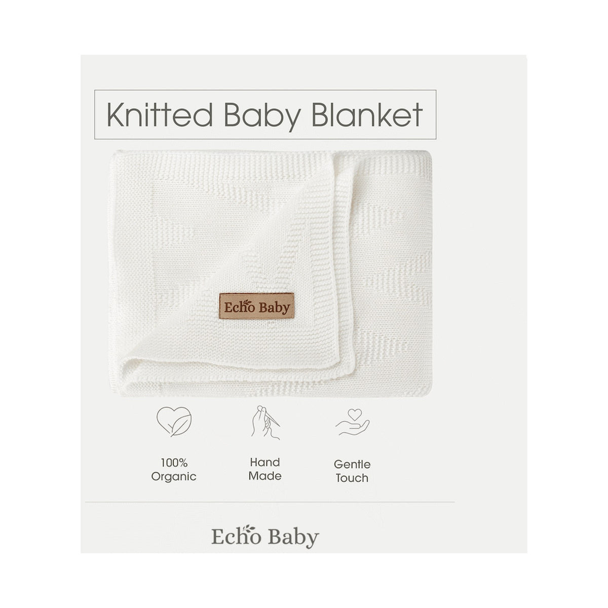 Echo Baby Knitted Baby Blanket - White