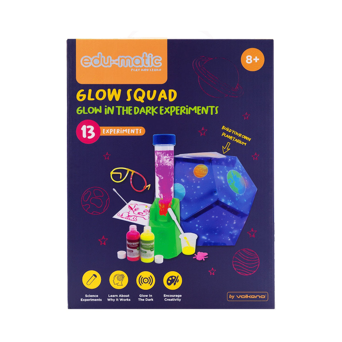 Edu-Matic Glow Squad: Experiment Kit with 13 Fluorescent Experiments