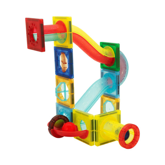 45 Magnetic Tiles and Marble Run Parts