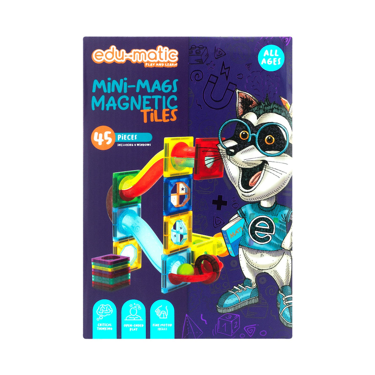 45 Magnetic Tiles and Marble Run Parts
