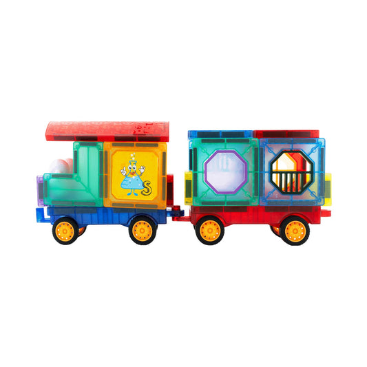 43 Magnetic Tiles with Windows and Car Parts