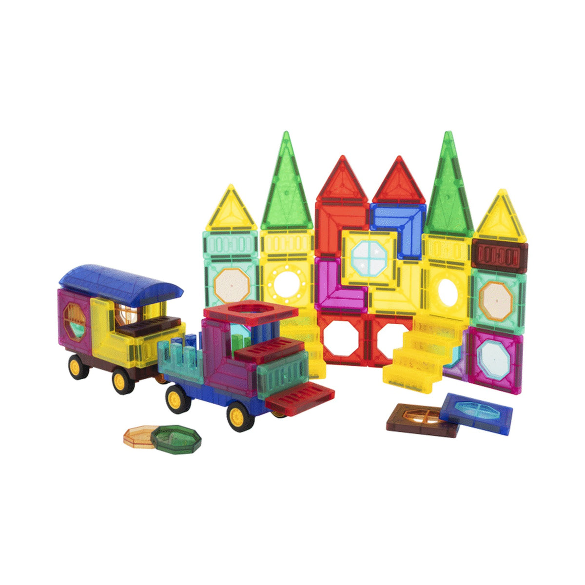 73 Magnetic Tiles, Windows, Stickers and Snowmen