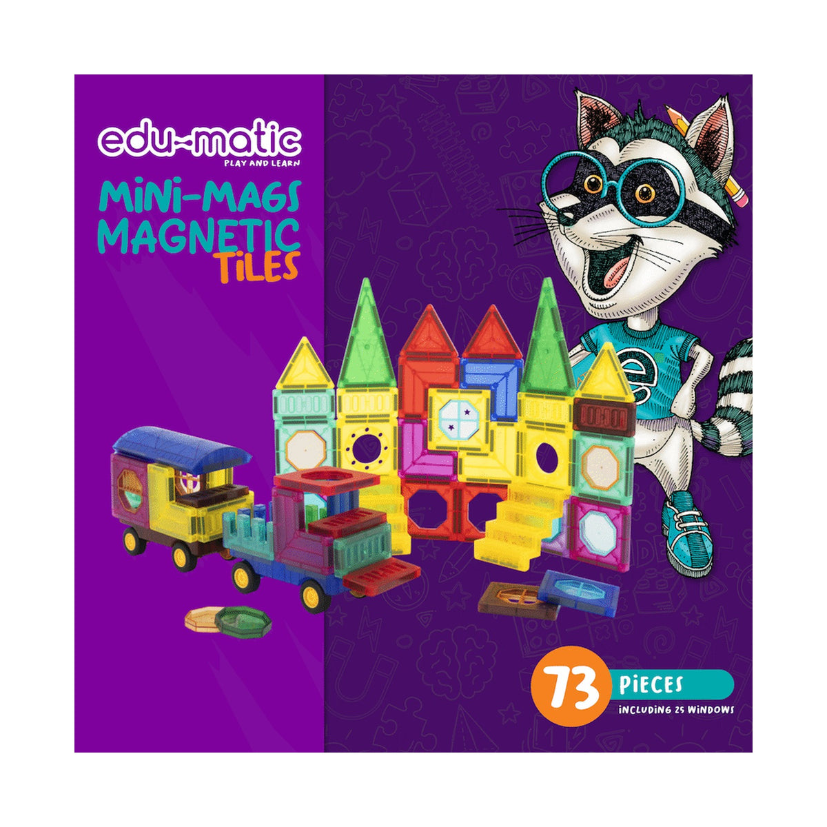 73 Magnetic Tiles, Windows, Stickers and Snowmen