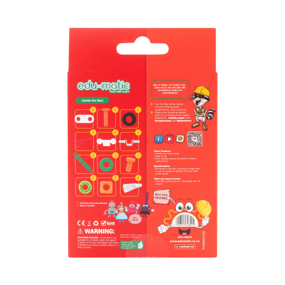 Edu-matic Flexi Build Mini Kit - Motobike - 16 pcs