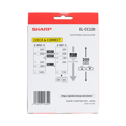 Sharp EL-CC12D Desk Calculator - CheckCorrect Tax