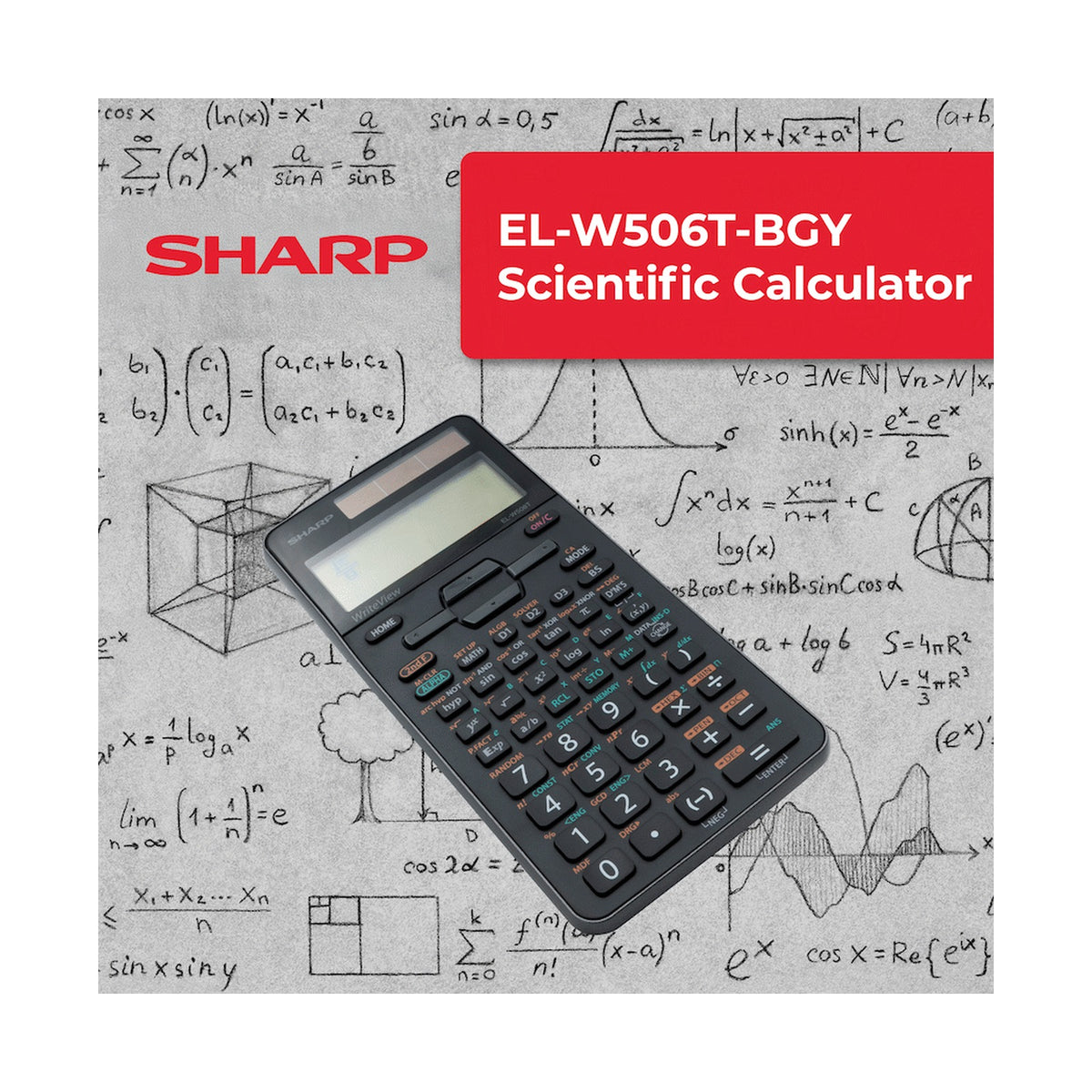 Sharp EL-W506T-BGY Scientific Calculator - 640 functions