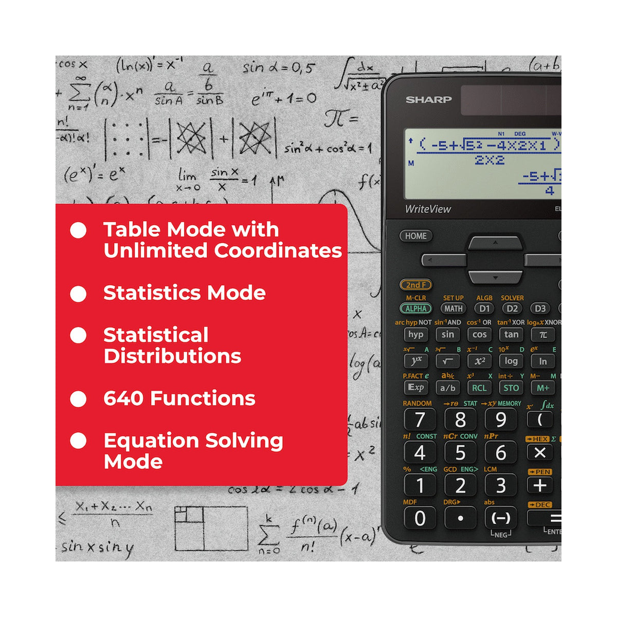 Sharp EL-W506T-BGY Scientific Calculator - 640 functions