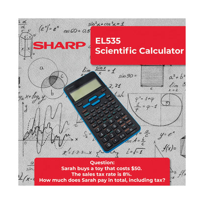 Sharp EL535 Scientific Calculator - 422 Functions- Blue