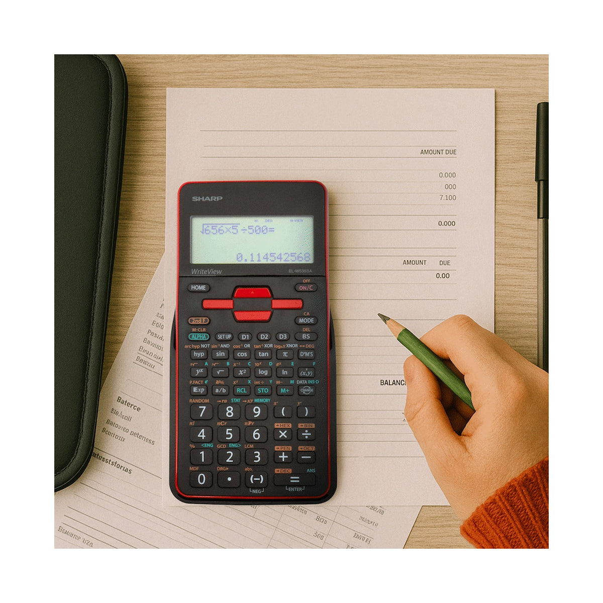 Sharp EL535 Scientific Calculator - 422 Functions- Red