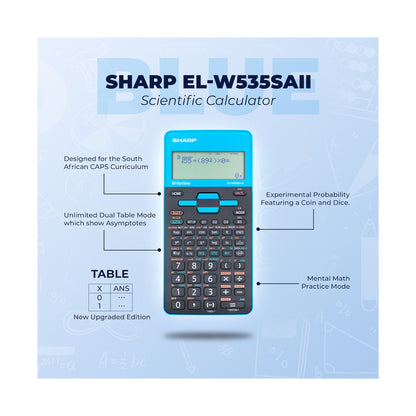 Sharp EL-W535SAII Blue Scientific Calculator