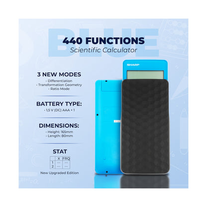 Sharp EL-W535SAII Blue Scientific Calculator