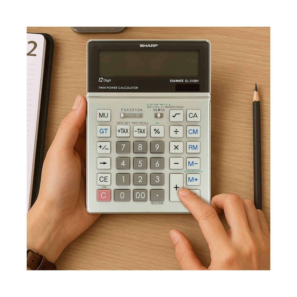 Sharp El2128V Semi-Desk Calculator