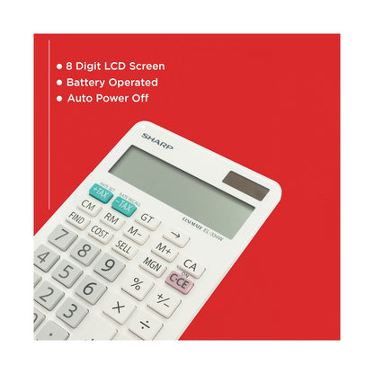 Sharp ElsiMate EL334WB - 12 Digit Desk Calculator