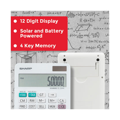 Sharp ElsiMate EL334WB - 12 Digit Desk Calculator