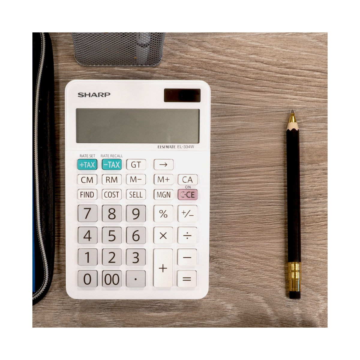 Sharp ElsiMate EL334WB - 12 Digit Desk Calculator