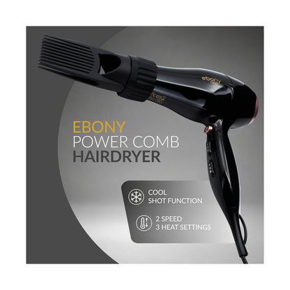 Elektra Ebony Power Comb Hairdryer