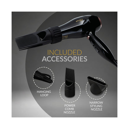 Elektra Ebony Power Comb Hairdryer