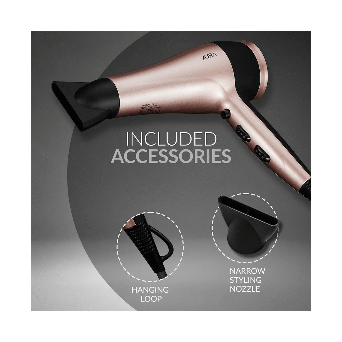 Aura by Elektra 2400W Ionic Hair Dryer