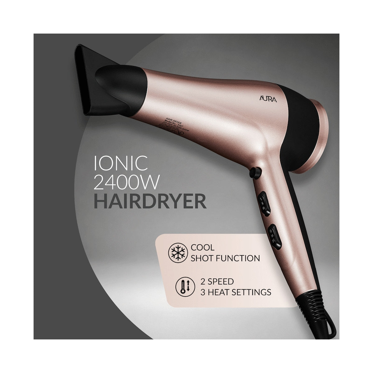 Aura by Elektra 2400W Ionic Hair Dryer