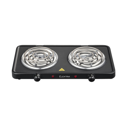 Elektra Double Spiral Hot Plate - Black