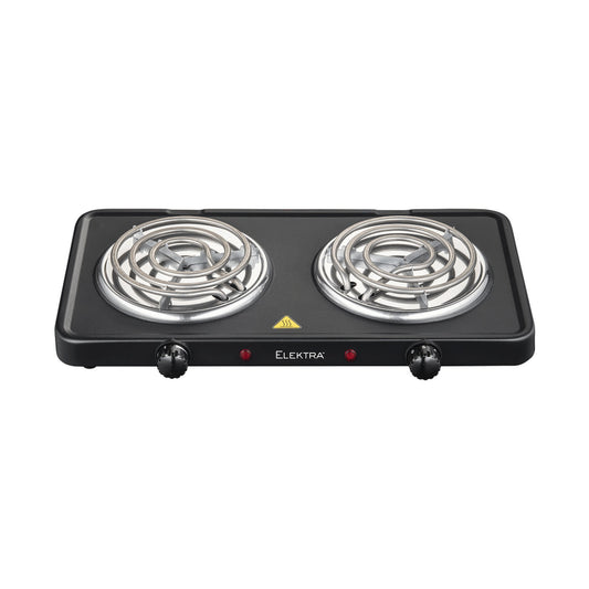 Elektra Double Spiral Hot Plate - Black