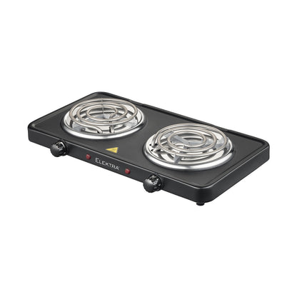Elektra Double Spiral Hot Plate - Black