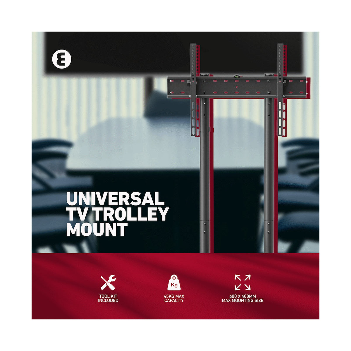Ellies Solid series Fixed Trolley TV Bracket 37" - 70" TVs