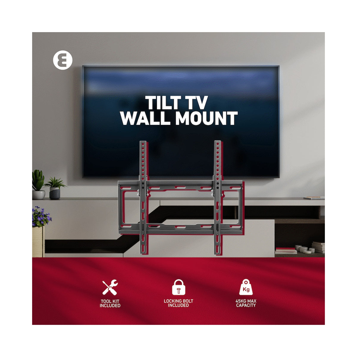 Ellies Solid series Tilt Tv Wall Mount For 32" - 55" TVs