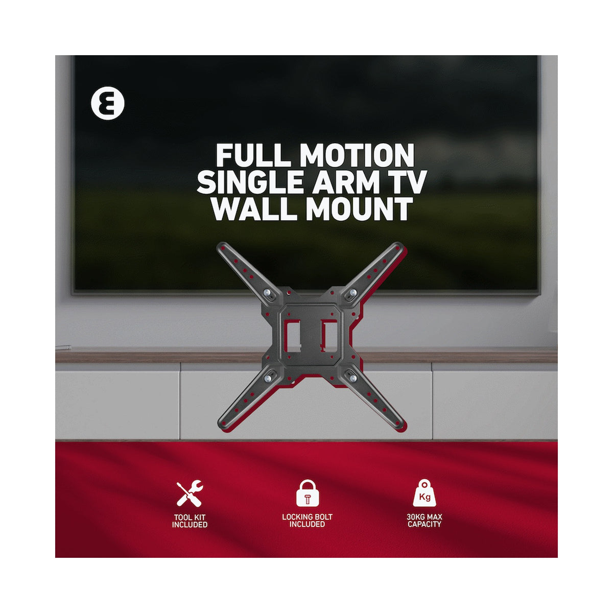 Ellies Solid series Full Motion Single Arm Tv Wall Mount For 23" - 55" TVs