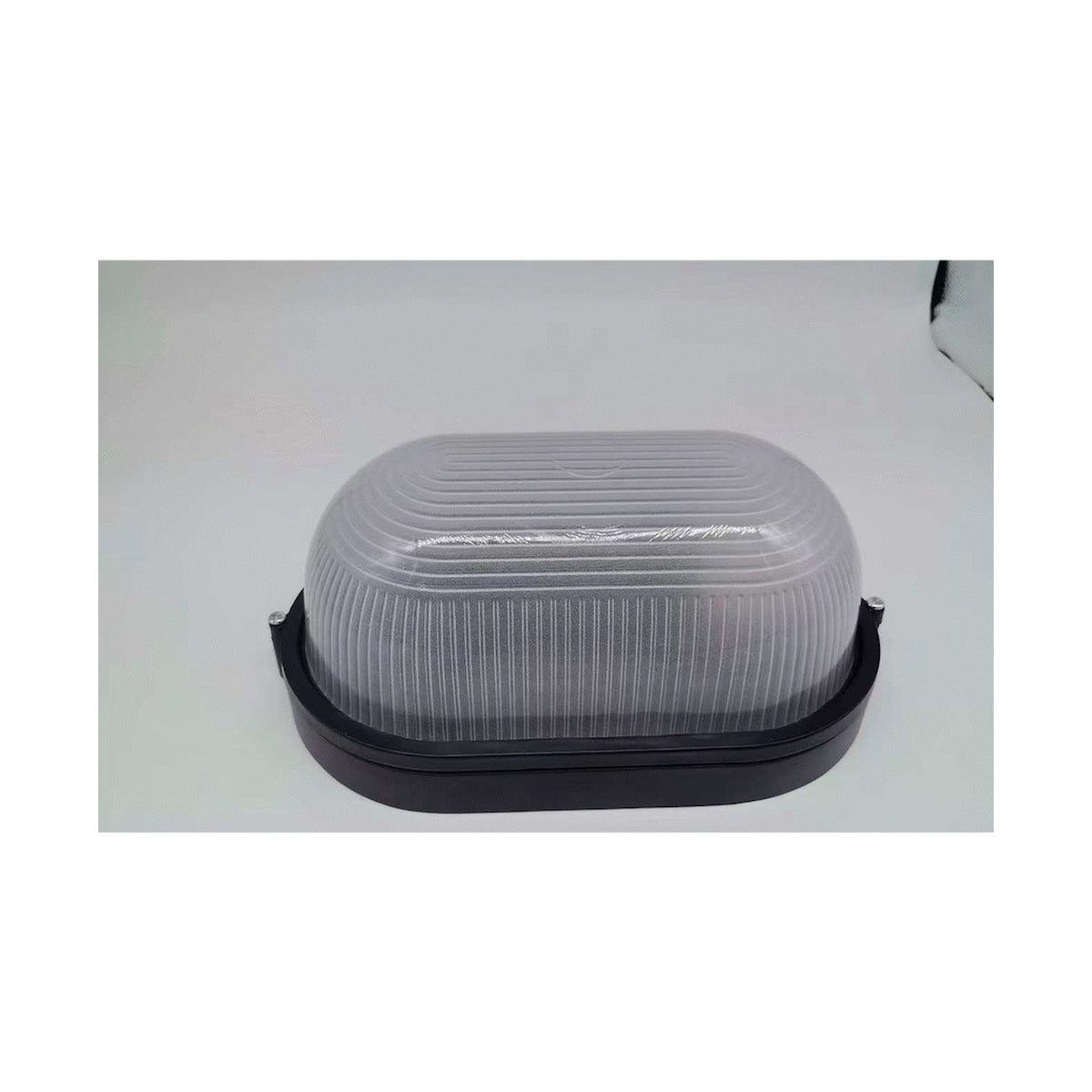 Ellies Illume Series - AC Oval Bulkhead - Aluminium + Glass - E27 Base - BK