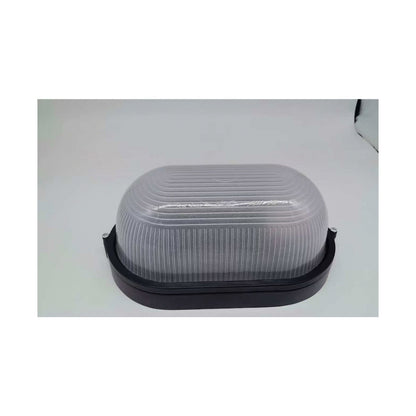 Ellies Illume Series - AC Oval Bulkhead - Aluminium + Glass - E27 Base - BK