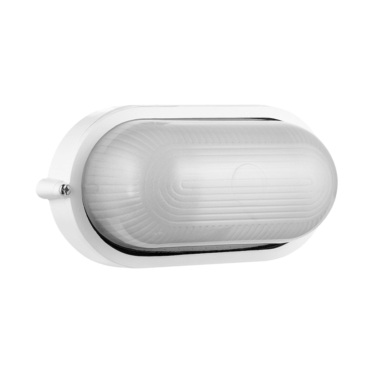 Ellies Illume Series - AC Oval Bulkhead - Aluminium + Glass - E27 Base - WT
