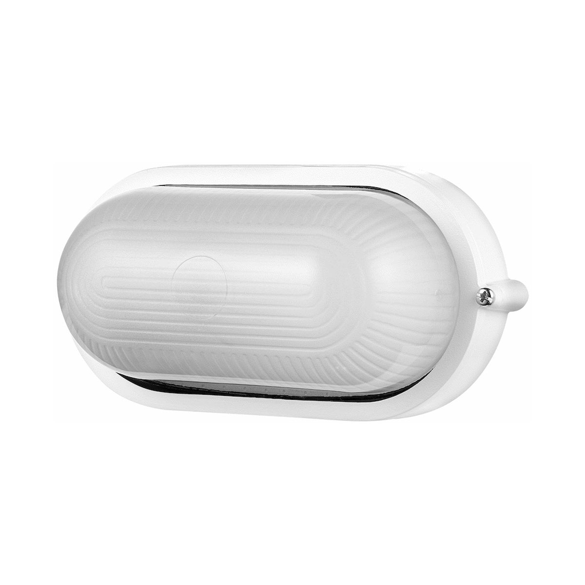 Ellies Illume Series - AC Oval Bulkhead - Aluminium + Glass - E27 Base - WT