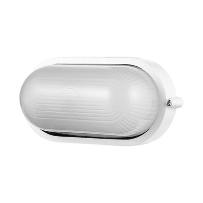 Ellies Illume Series - AC Oval Bulkhead - Aluminium + Glass - E27 Base - WT