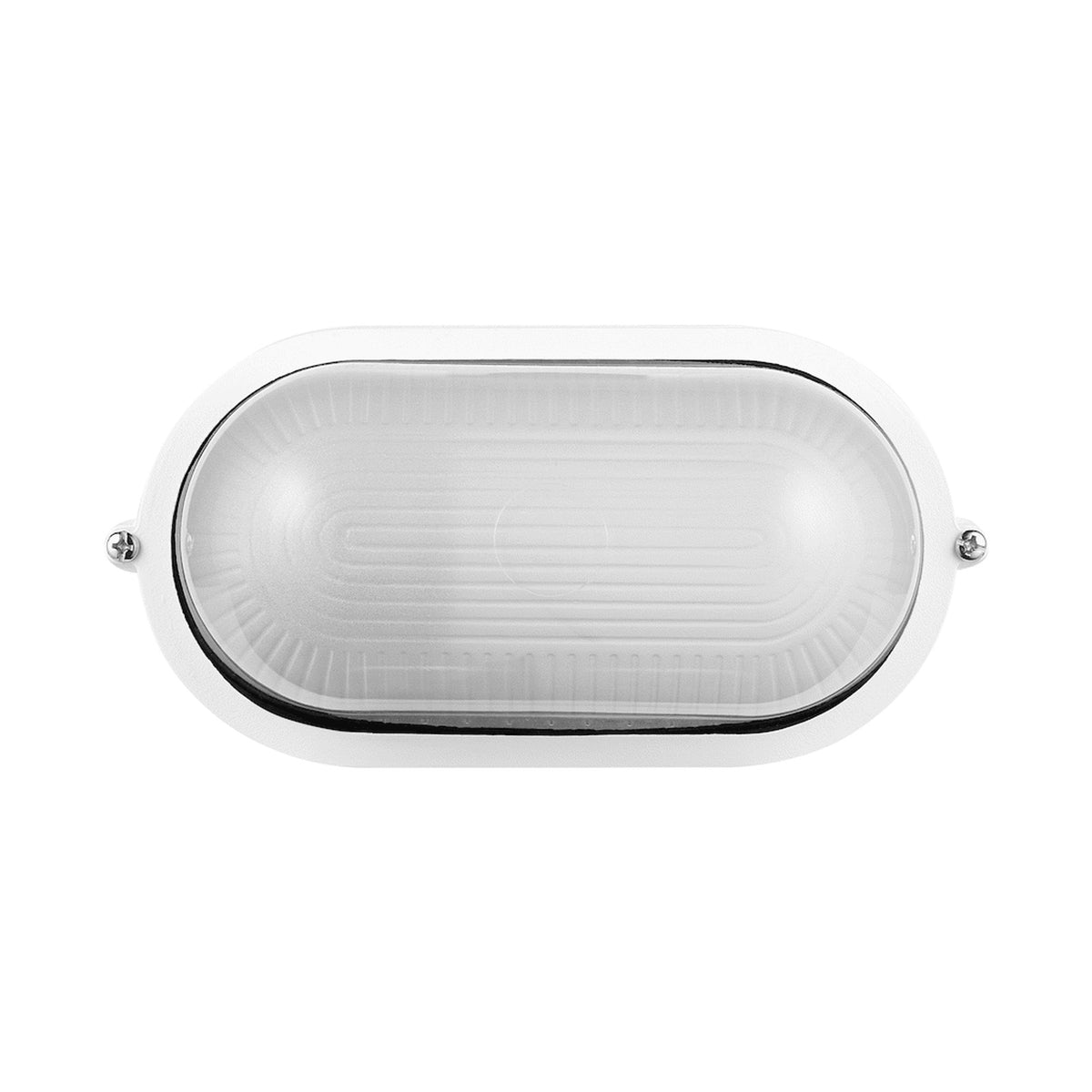 Ellies Illume Series - AC Oval Bulkhead - Aluminium + Glass - E27 Base - WT