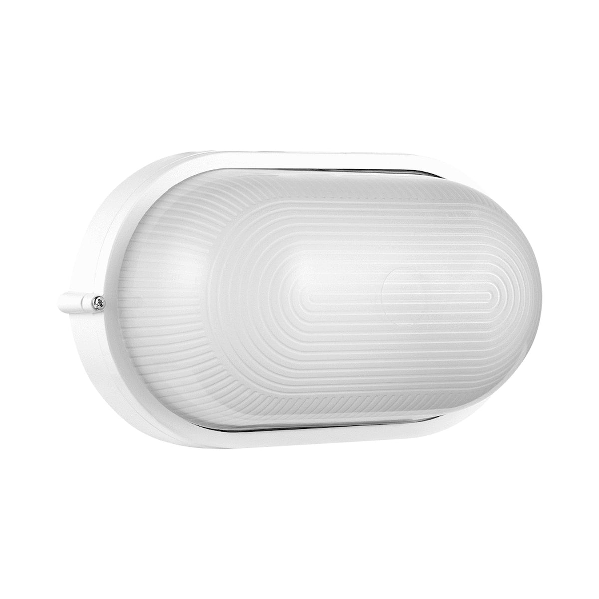 Ellies Illume Series - Large AC Oval Bulkhead - Aluminium + Glass - E27 Base -WT