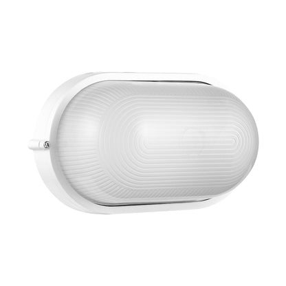 Ellies Illume Series - Large AC Oval Bulkhead - Aluminium + Glass - E27 Base -WT