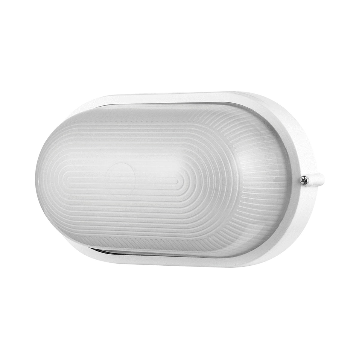 Ellies Illume Series - Large AC Oval Bulkhead - Aluminium + Glass - E27 Base -WT