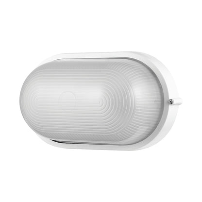 Ellies Illume Series - Large AC Oval Bulkhead - Aluminium + Glass - E27 Base -WT