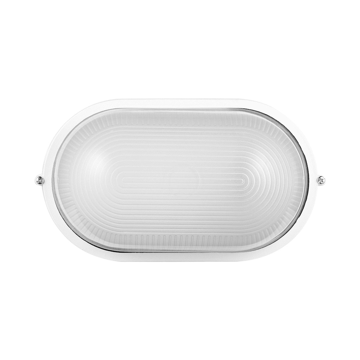 Ellies Illume Series - Large AC Oval Bulkhead - Aluminium + Glass - E27 Base -WT