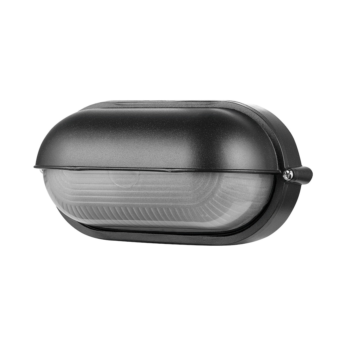 Ellies Arc Series - AC Oval LED Bulkhead - Aluminium + Glass - E27 Base -BK